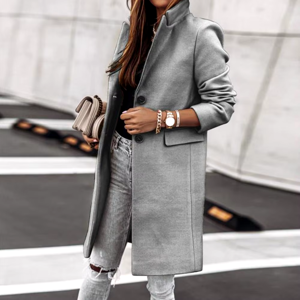 Emma™ | Lång elegant trenchcoat för kvinna