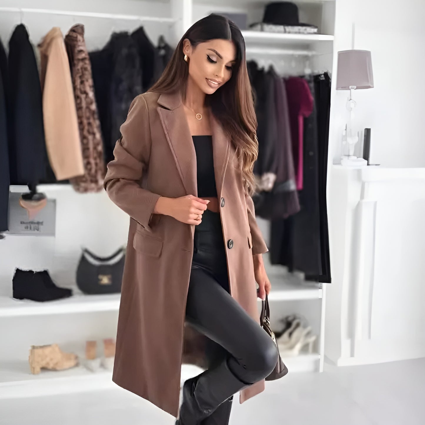 Emma™ | Lång elegant trenchcoat för kvinna